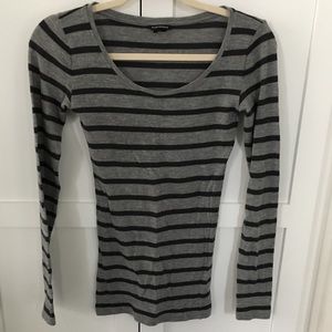 Club Monaco • Scoop Neck, Long Sleeve Striped Top
